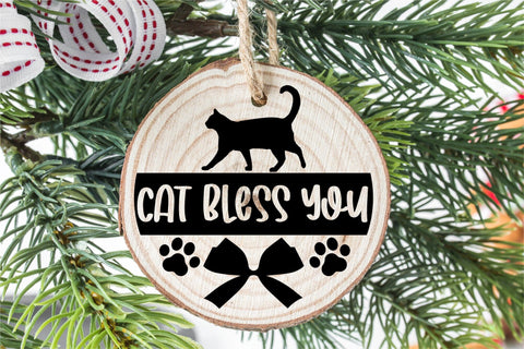 Cat Christmas Round Ornament SVG Funny Pet Quote SVG OrangeBrushStudio 
