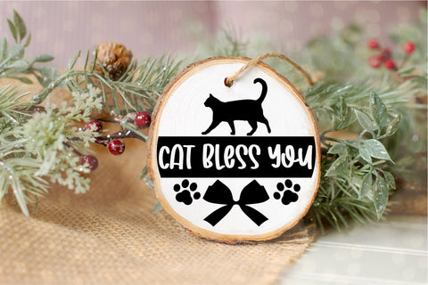 Cat Christmas Round Ornament SVG Funny Pet Quote SVG OrangeBrushStudio 