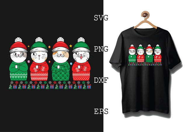 Cat Christmas Svg, Animal Christmas Svg, Merry Christmas Svg, Cat lover Svg SVG DesignTShirt 