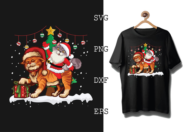 Cat Christmas Tree Svg, Animal Christmas Svg, Merry Christmas Svg, Cat lover Svg SVG DesignTShirt 