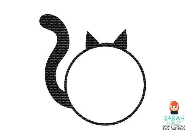 Cat Circle Frame SVG Sarah Hurley 