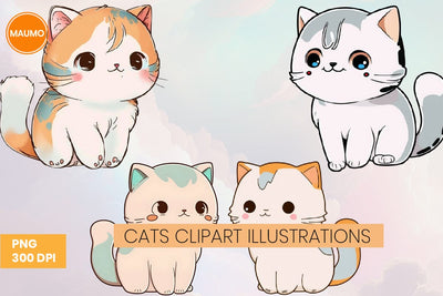 Cat clipart illustration Sublimation Maumo Designs 