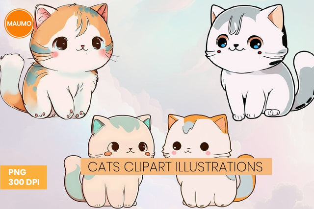 Cat clipart illustration Sublimation Maumo Designs 