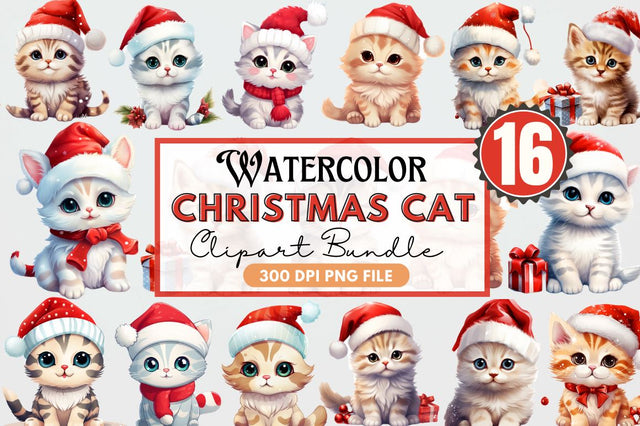 Cat Cute Christmas Clipart Sublimation Regulrcrative 