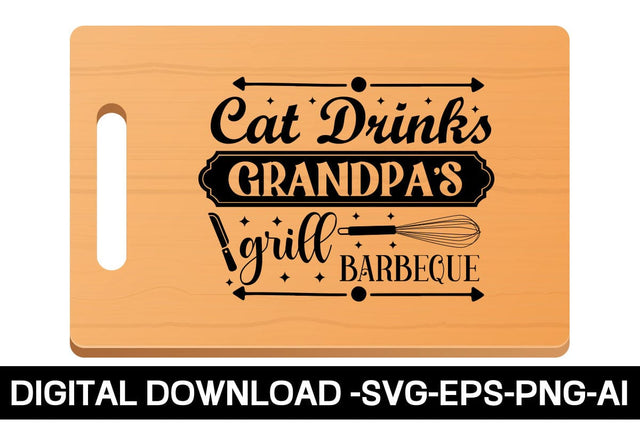 Cat Drinks Grandpa's Grill Barbeque SVG SVG designmaster24 
