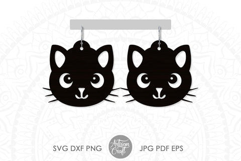 Cat earrings SVG, cute cat earrings SVG Artisan Craft SVG 