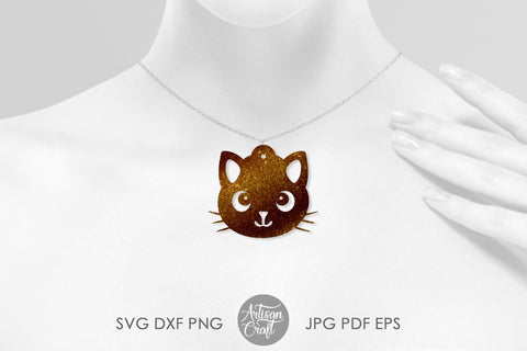 Cat earrings SVG, cute cat earrings SVG Artisan Craft SVG 