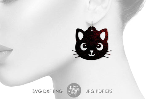 Cat earrings SVG, cute cat earrings SVG Artisan Craft SVG 