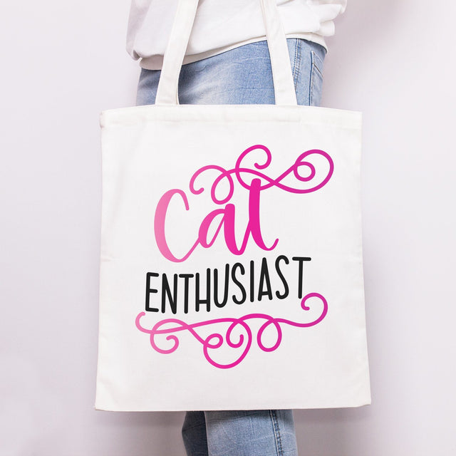 Cat Enthusiast Hand Lettered SVG Cut file Cursive by Camille 