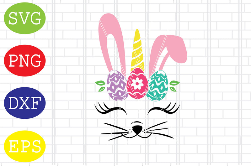 Cat Face Easter Eggs (2) Svg, Easter Bunny Svg, Happy Easter Svg, Png, Eps, Dxf Files SVG DigitalSvgFiles 