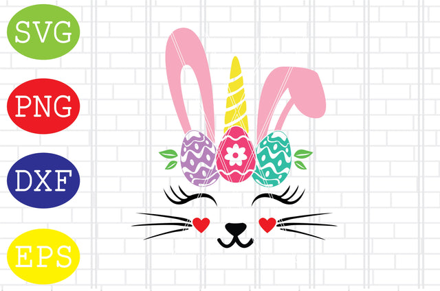 Cat Face Easter Eggs (4) Svg, Easter Bunny Svg, Happy Easter Svg, Png, Eps, Dxf Files SVG DigitalSvgFiles 