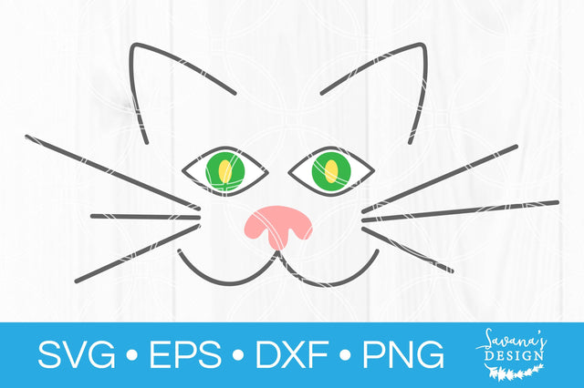 Cat Face Outline SVG SVG SavanasDesign 