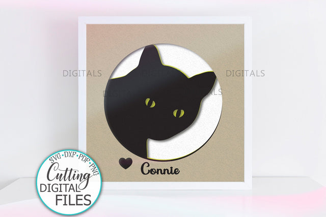 Cat face Shadow Box Light box svg dxf layered cut out file SVG kartcreationii 