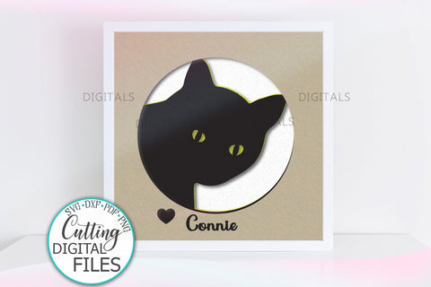 Cat face Shadow Box Light box svg dxf layered cut out file SVG kartcreationii 