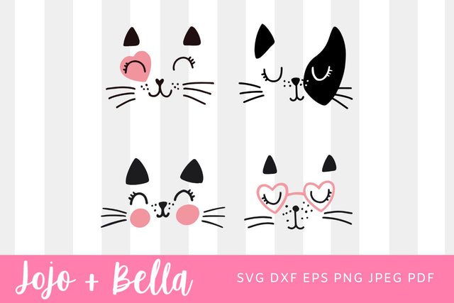 Cat Face Svg Bundle, cute kitten face svg, cute cat face svg, cat faces svg, face svg, cat svg bundle, cat image, kitten svg cricut SVG Jojo&Bella 