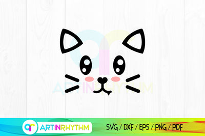 Cat Face Svg, Cat Svg, Cat Clipart, Cute Cat Face Svg SVG Artinrhythm shop 