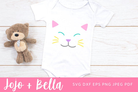 Cat Face SVG, Cat Svg, Cat shirt Svg, Cute Cat Svg, Halloween Cat SVG, Cat Cut File, Svg Files for Cricut, Sublimation Designs SVG Jojo&Bella 