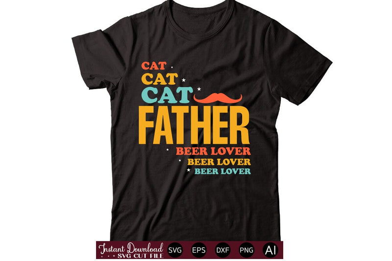 Cat Father Beer Lover t-shirt design SVG designmaster24 