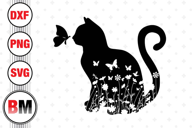 Cat Floral SVG, PNG, DXF Files SVG BMDesign 