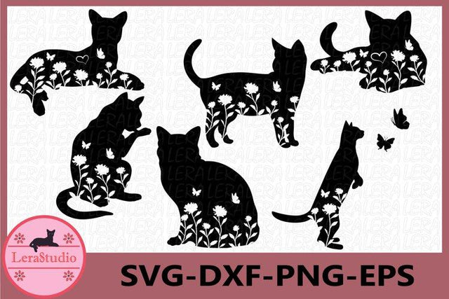 Cat floral Svg SVG Lerastudio 
