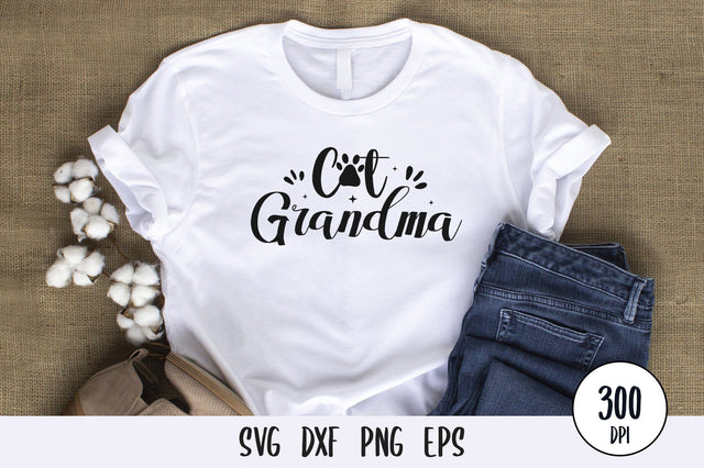 Cat Grandma SVG Design SVG futivesvg 