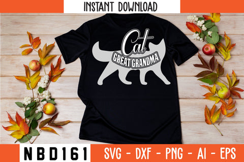 CAT GREAT GRANDMA T-Shirt Design SVG Nbd161 