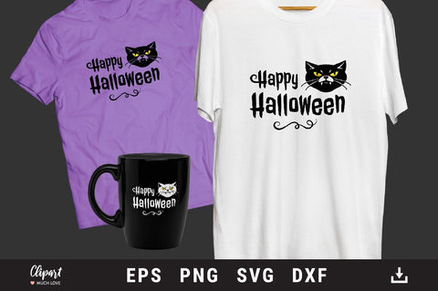 Cat Halloween SVG, Halloween shirt SVG, Halloween Cat SVG files for Cricut, Silhouette SVG ClipartMuchLove 