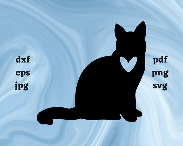 Cat Heart SVG Cut File SVG Northern Light SVG 