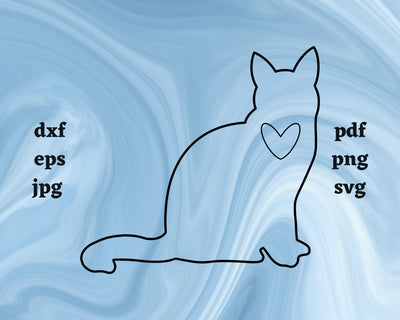 Cat Heart SVG Cut File SVG Northern Light SVG 
