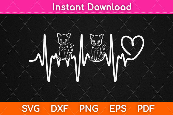 Cat Heartbeat Svg Digital Cutting File SVG Helal 