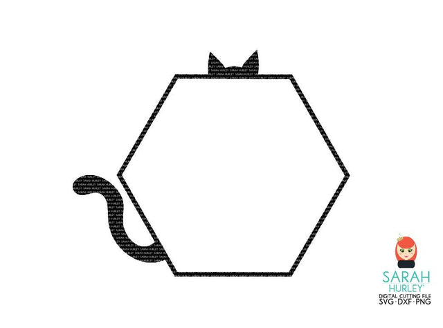 Cat Hexagon Frame SVG Sarah Hurley 