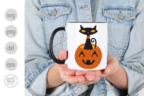 Cat in Jack-O-Lantern SVG for Halloween SVG Lynda M Metcalf 