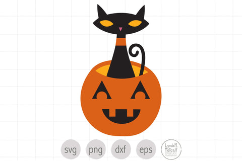 Cat in Jack-O-Lantern SVG for Halloween SVG Lynda M Metcalf 