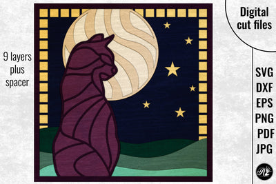 Cat in Moonlight SVG Angel on Empire 