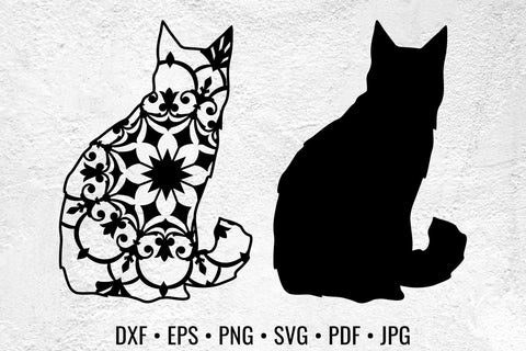 Cat Looking At You mandala cat cut file SVG Angel on Empire 