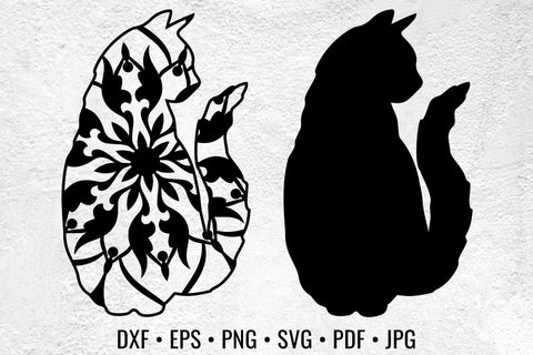 Cat Looking Away mandala cat cut file SVG Angel on Empire 