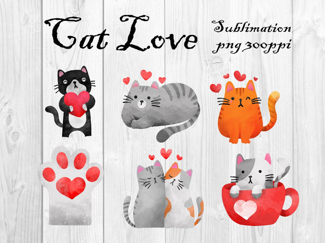 Cat Love Sublimation PNG SVG dadan_pm 