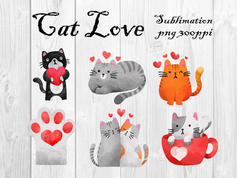 Cat Love Sublimation PNG SVG dadan_pm 