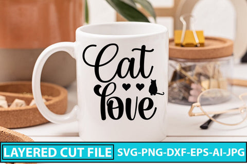 CAT LOVE SVG Cut File SVG Syaman 