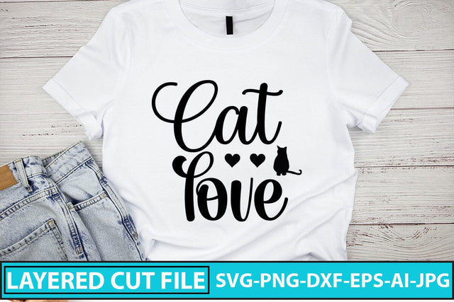 CAT LOVE SVG Cut File SVG Syaman 