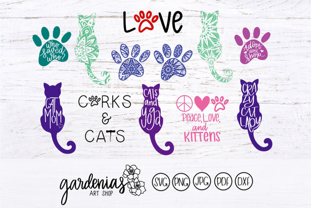 Cat Lovers Bundle SVG Gardenias Art Shop