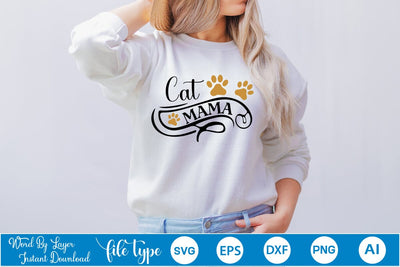 Cat Mama SVG SVGs,Quotes and Sayings,Food & Drink,On Sale, Print & Cut SVG DesignPlante 503 