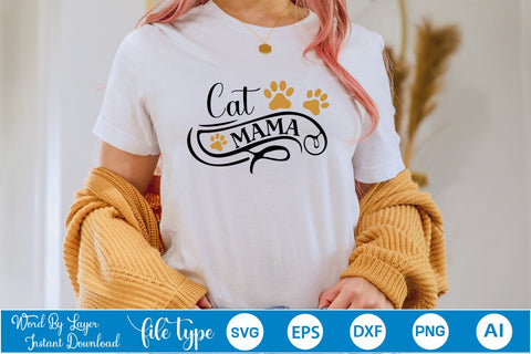 Cat Mama SVG SVGs,Quotes and Sayings,Food & Drink,On Sale, Print & Cut SVG DesignPlante 503 