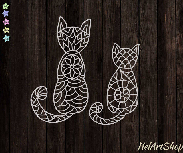 Cat Mandala SVG, Back Cat SVG SVG _HelArtShop_ 