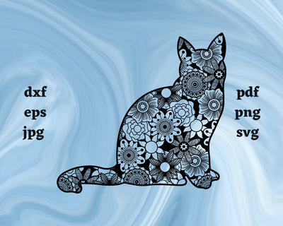 Cat Mandala SVG Cut File SVG Northern Light SVG 