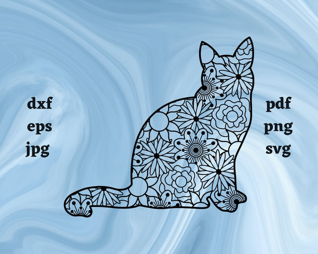 Cat Mandala SVG Cut File SVG Northern Light SVG 