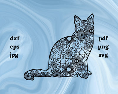 Cat Mandala SVG Cut File SVG Northern Light SVG 