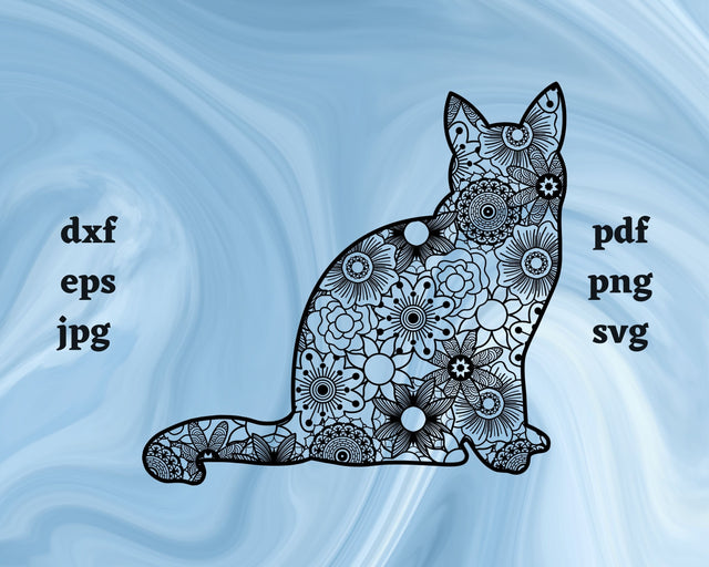 Cat Mandala SVG Cut File SVG Northern Light SVG 