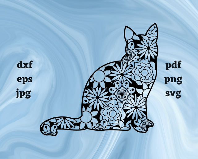 Cat Mandala SVG Cut File SVG Northern Light SVG 