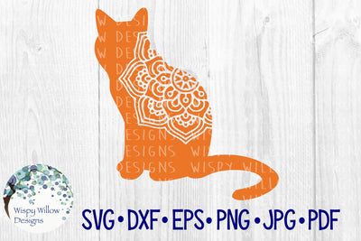 Cat Mandala SVG Wispy Willow Designs 